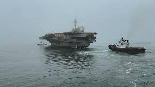 Ex-USS Kitty Hawk towed in its final transit from Naval Base Kitsap – Bremerton, Washington