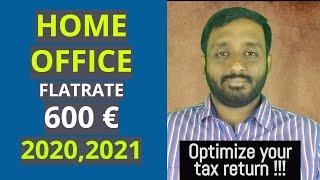 How to optimize the tax return for 2020 using Home Office Flat Rate 600 € | Germany Tax Series