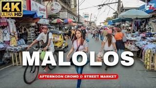 [4K] AMAZING Malolos Street Market & Afternoon Crowd | Bulacan Province Tour 2024