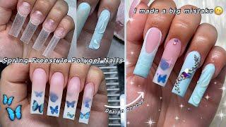 SPRING FREESTYLE POLYGEL NAILS OMBRE USING POLYGEL & 3D NAIL ART DESIGN! Nail Tutorial