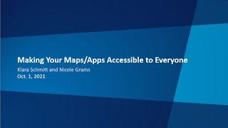 Making your Maps Accessible to Everyone - Lunch and Learn