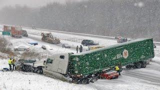 Chaos in New York Today! Major Snow Storm Causing Traffic Crashes in Pennsylvania