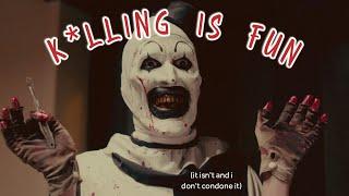 Art The Clown causing chaos cutely for just under 5 and a half minutes straight  (Terrifier 1)