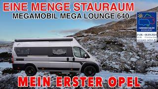 RIESEN LOUNGE U-Sitzgruppe im Heck, MegaMobil Mega Lounge 640 OPEL, Hubbett, Caravan Salon, MJ2025