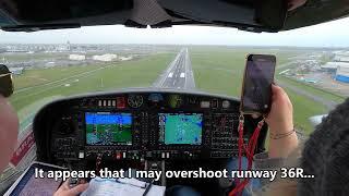 SE-MLR, DA42-VI Approach to R36R at EHAM, Schiphol Airport Amsterdam with gusting winds from north