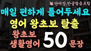 자주 쓰는 왕초보 생활영어 50문장/여행영어,일상영어/1시간 흘려듣기/왕초보 기초영어회화/영어반복듣기/단어장,한글발음포함 #164