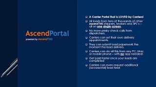 AscendTMS Carrier Portal Webinar- How To Stay Connected