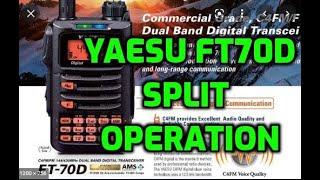 Yaesu FT70D Split operation VHF to UHF