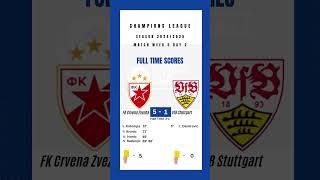 FK Crvena Zvezda vs VfB Stuttgart Full Time Result  (Champions League Season 2024/2025) Match Week 5