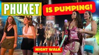 Atmosphere is Electric in Phuket on a Saturday Night Walk along Patong Beach in 2024