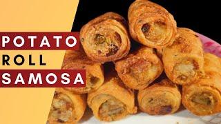 Potato Roll Samosa | Aloo Samosa Recipe | Easy Potato Snacks | Sathi's Cooking |