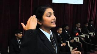 Sainik School Bijapur Eng Debate -Miss Pooja P Shetty,Vij, on "Discipline Kills Creativity"