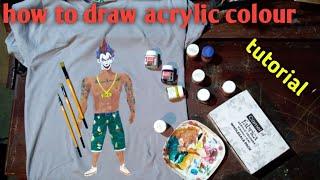 How to draw fabrica acrylic colours, with tshirt#tutorial