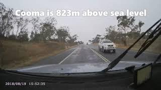 Driving into Cooma, NSW in sleet/snow showers