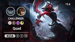 롤 랭킹 1위 챌린저 미드 카시오페아  " Quad " | Patch 13.6
