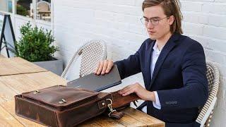 The Daily - Leather Laptop Messenger Briefcase for Men - Vintage Satchel Bag