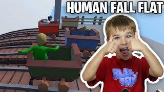 GRANNY AND BALDI RACING ON A BOXES in HUMAN FALL FLAT