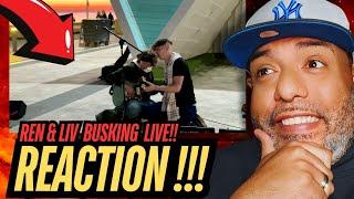 SMOOTH VIBE !!! | REN AND LIV BUSKING LIVE | REACTION!!!!