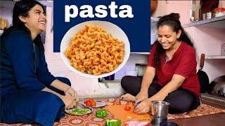 Hitaishi ne pasta bnana sikhaya  || Pasta ka nashta  ‎@Priyanka Tilawat  ‎@Hitaishi Aarya 