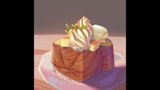 [TIMELAPSE DRAWING] brick toast food study yummy woo yeah baby