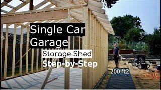 Build a Single Car Garage/Large Storage | Step-by-Step