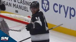 Kings' Brandt Clarke Uses Slick Spin Move To Assist Anze Kopitar Goal