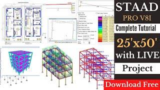 Complete STAAD.Pro Tutorial in Just 3+ Hours | 🟢 Live Project Working