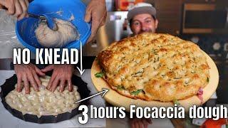 HOW TO MAKE FOCACCIA DOUGH⎮EASY & NO KNEAD