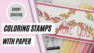 Making a slimline card with paper piecing using scrapbook.com exclusive products