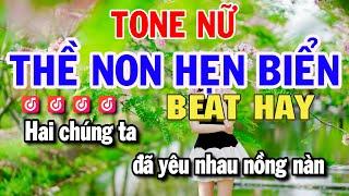 Thề Non Hẹn Biển Karaoke Nhạc Sống Tone Nữ (Bm) Beat Hay | Huỳnh Lê