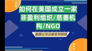 如何在美国成立一家非营利组织/慈善机构/NGO！