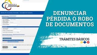 Denunciar pérdida de documentos en Ecuador | Formulario en línea