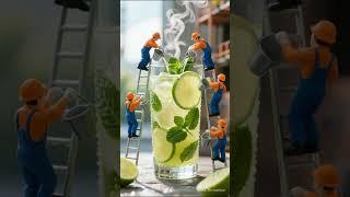 Tiny Workers Build a Mojito—So Refreshing It’s Unreal! #minichef #miniatureworkers #tinychefs