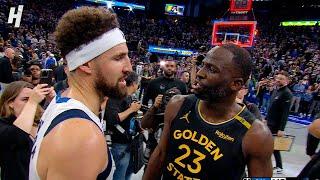 Klay Thompson Shares a Moment with Former Teammates after the game