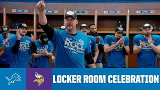 Lions vs. Vikings postgame locker room celebration