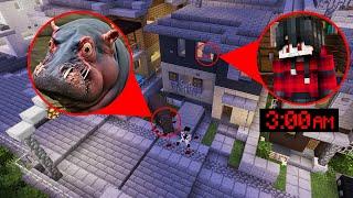 ถ้าเกิด!! ดูหนังตอนตี3 แต่กับเจอ ผีฮิปโปหมูเด้ง กินคน - (Minecraft บินโดรน)