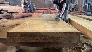 Giant Tea Table Masterpiece From Solid Wood // Top Wood Furniture Processing ideas