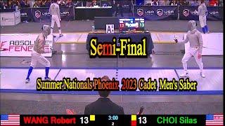 Robert Wang vs Silas Choi: Cadet Saber Semi-Final at Summer Nationals 2023