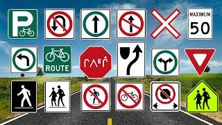 Traffic Signs for Driving Test : 136 Canadian Road Signs  Part 1/3