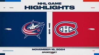 NHL Highlights | Canadiens vs. Blue Jackets - November 16th, 2024