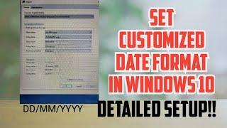 date format setup in windows 10 | ddmmyyyy date format