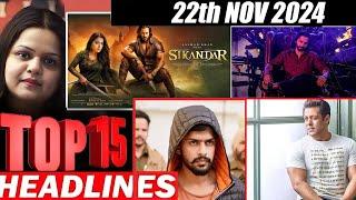 Top 15 Big News of Bollywood | 22nd NOVEMBER  2024 | Salman Khan , Ramayana, Sunny Deol, Amir Khan