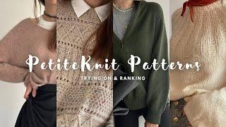 Ranking every PetiteKnit pattern I’ve knit and trying them on | Knitting podcast