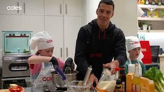 AFL players + kids attempt a Masterchef Mystery Box 