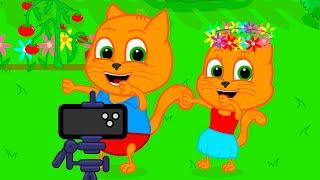 Cats Family in English - We became bloggers Cartoon for Kids