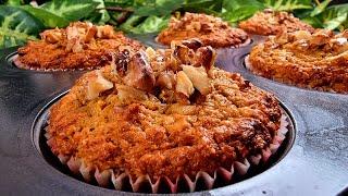 The best diet muffins with oats, nuts and carrot! You will want to make them daily!