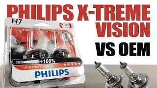 Philips XtremeVision 100% vs OEM / Original Headlight Bulbs Comparison