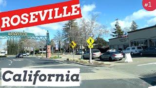 ROSEVILLE CALIFORNIA, Driving Downtown, USA, Driving Touring videos