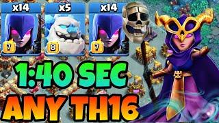 Effortless 3 Stars! TH16 Zap Quake Witch is the Easiest TH16 Attack Strategy in Clash of Clans