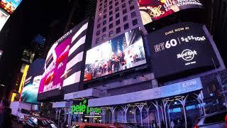 Art Hearts fashion production team selfie at Times Square Billboards